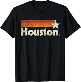 Houston Texas Vintage Houston Stripes Strong Old 70s 80s 90s T-Shirt