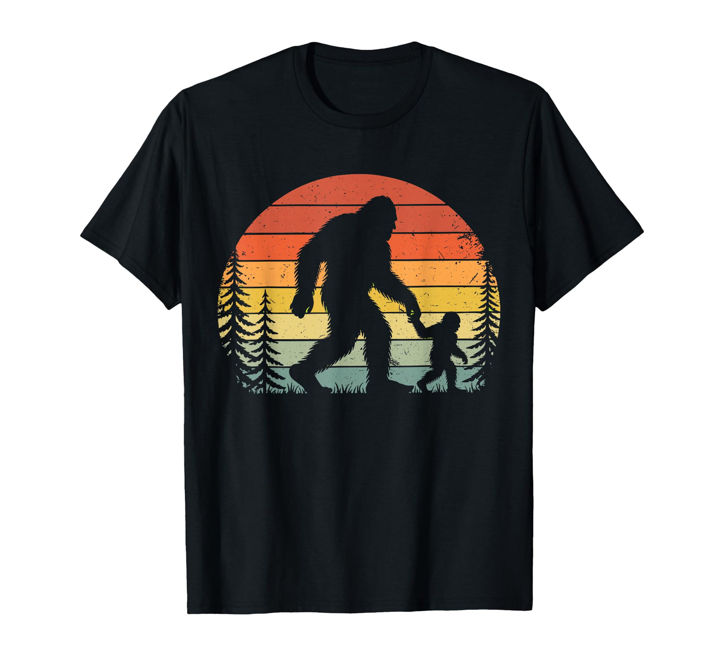 Retro Vintage Bigfoot Dad Fathers Day Father Son Matching T-Shirt