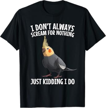 Cute Cockatiel Design For Men Women Kids Quarrion Bird Lover T-Shirt