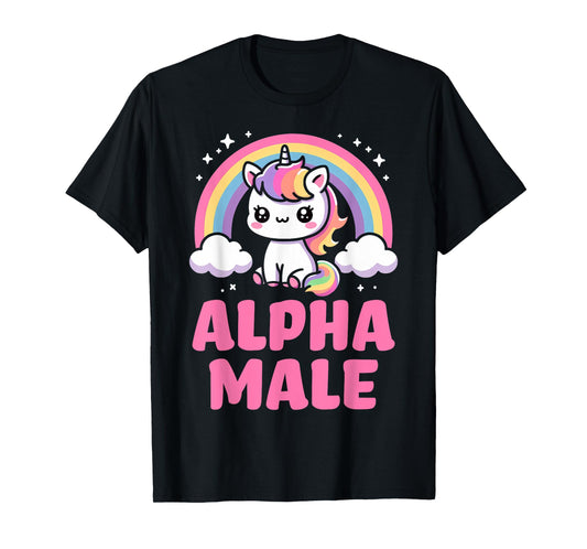 Alpha Male Unicorn Boys Ironic Cute Funny Sarcastic Humor T-Shirt