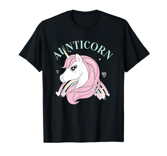 Aunticorn Aunt Unicorn Auntie Niece Nephew Sister Uncle Mom T-Shirt