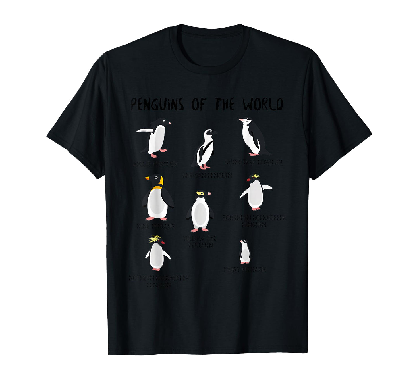 8 Rarest Penguins of the World - Funny Penguin Animals Lover T-Shirt