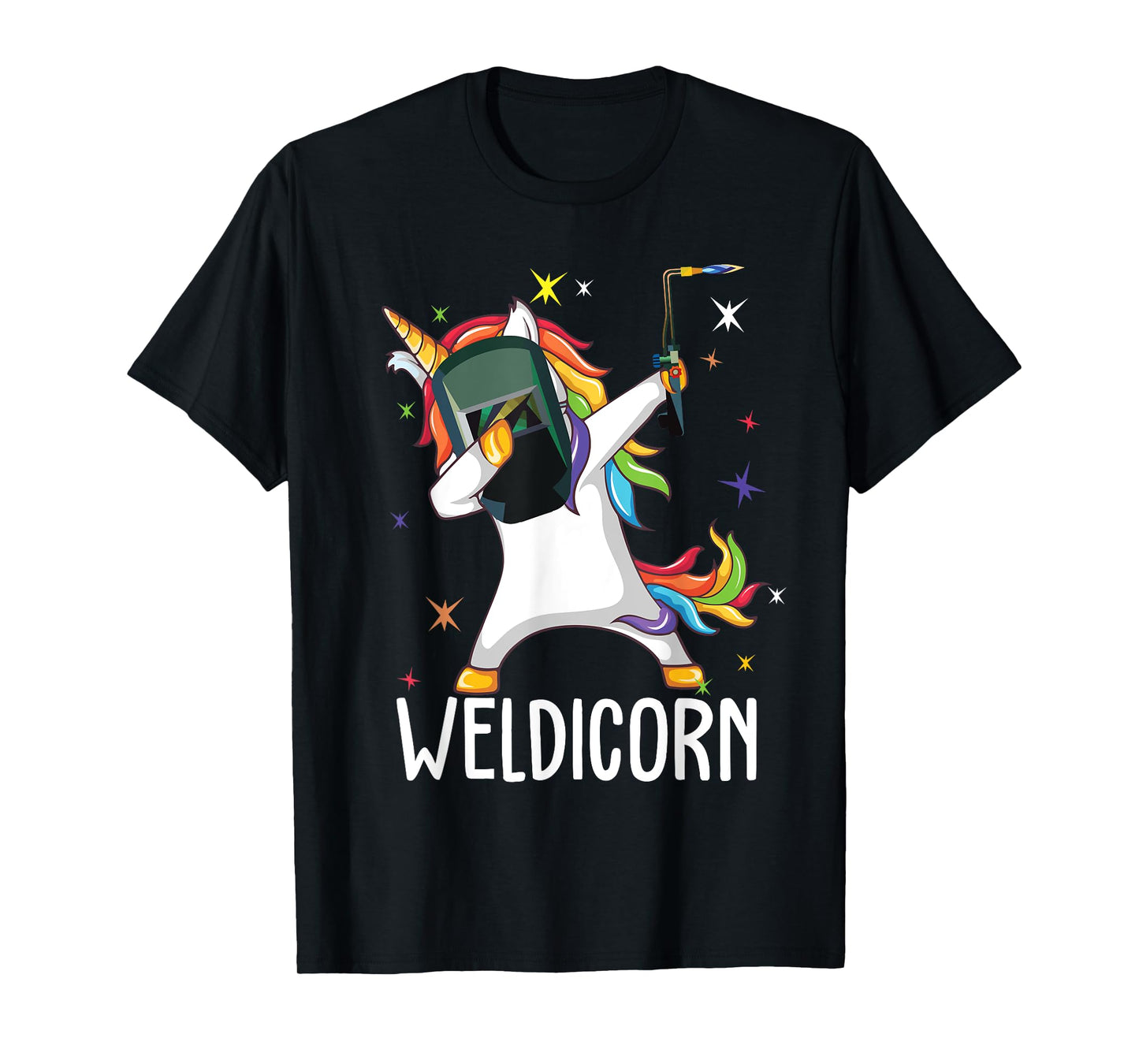 Weldicorn Funny Welder Unicorn Dabbing T-Shirt