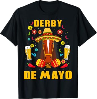 Derby De Mayo Party Lets Fiesta Horse Race T-Shirt