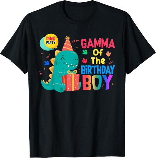 Gamma of the Birthday Boy T-Rex Dinosaur Birthday Party T-Shirt
