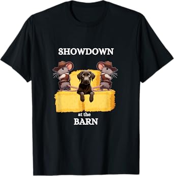 Fun Barn Hunt design - with a Chocolate Labrador Retriever T-Shirt