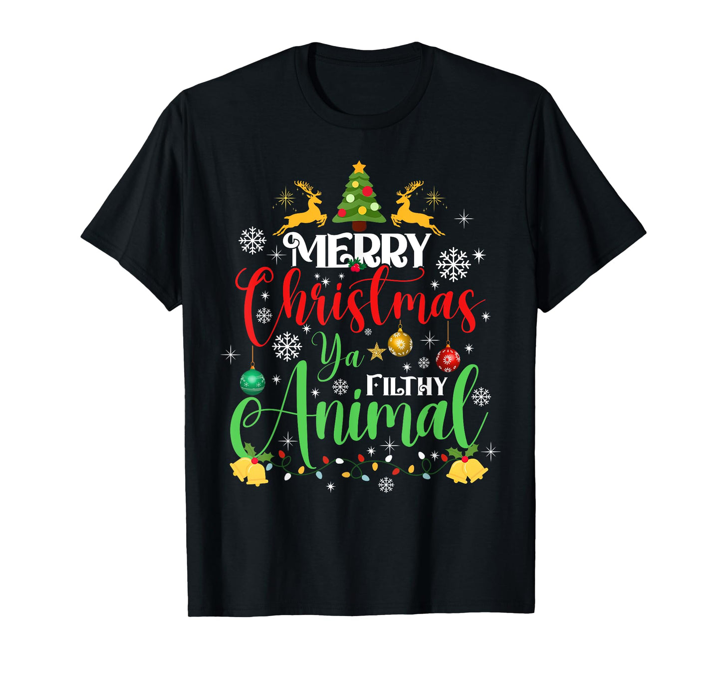 Merry Christmas Animal Filthy Ya Xmas Family Pajama T-Shirt