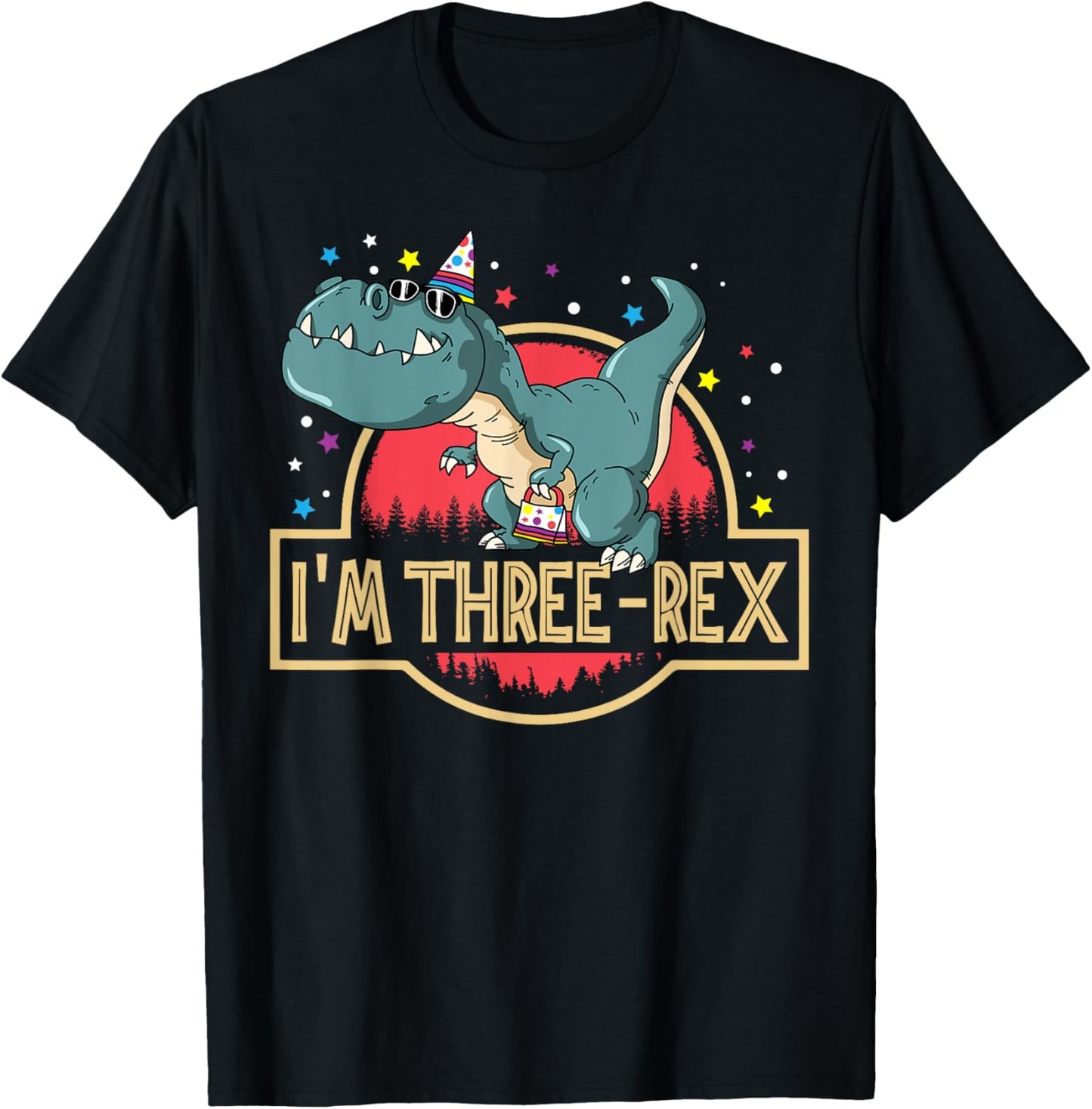 Three Rex T-Rex Birthday T-Shirt 3 Year Old Boy Girl Kids T-Shirt