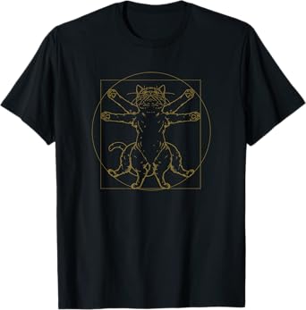 Vitruvian Cat Proportions Kitten Da Vinci cats Paws Kitty T-Shirt for Men Women Kids