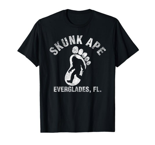 Vintage Retro Skunk Ape Foot Florida Everglades Bigfoot T-Shirt