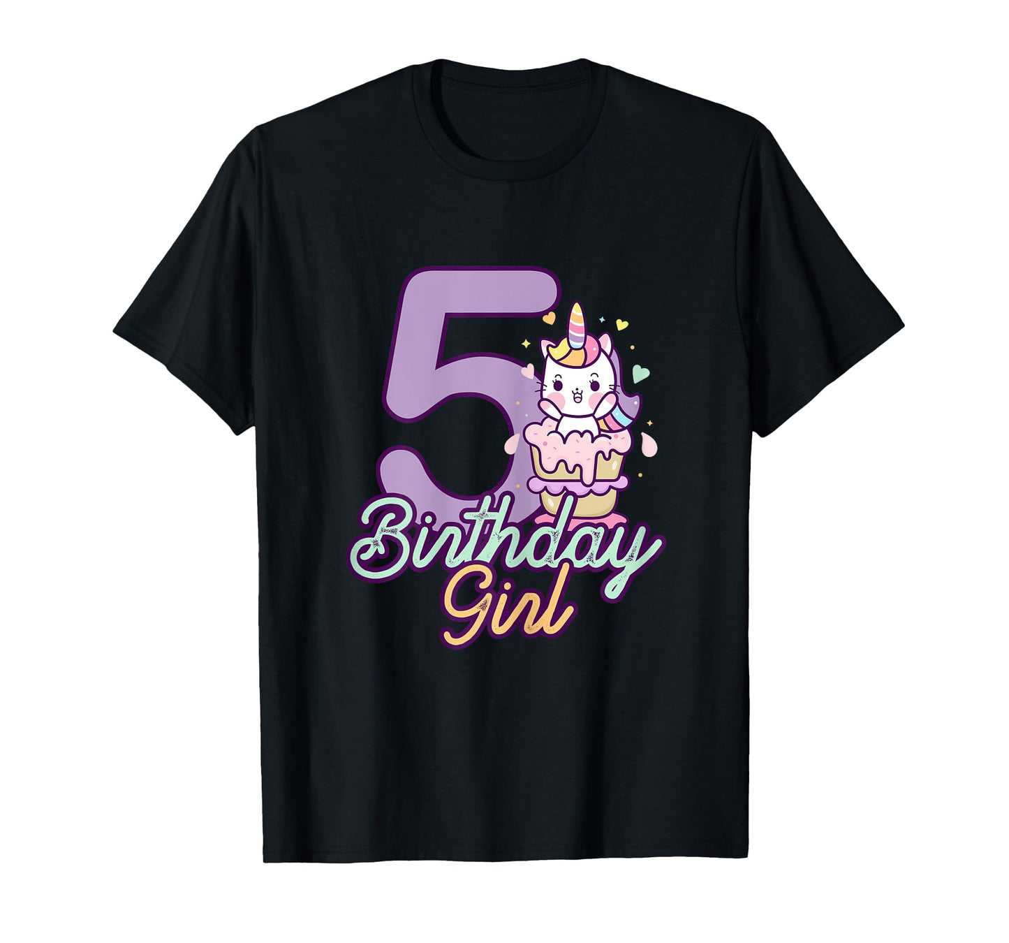 5 Years Old Birthday Girl Gifts Unicorn 5th Birthday T-Shirt