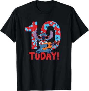 Disney Lilo & Stitch Tropical Birthday 10 Years Old Today T-Shirt