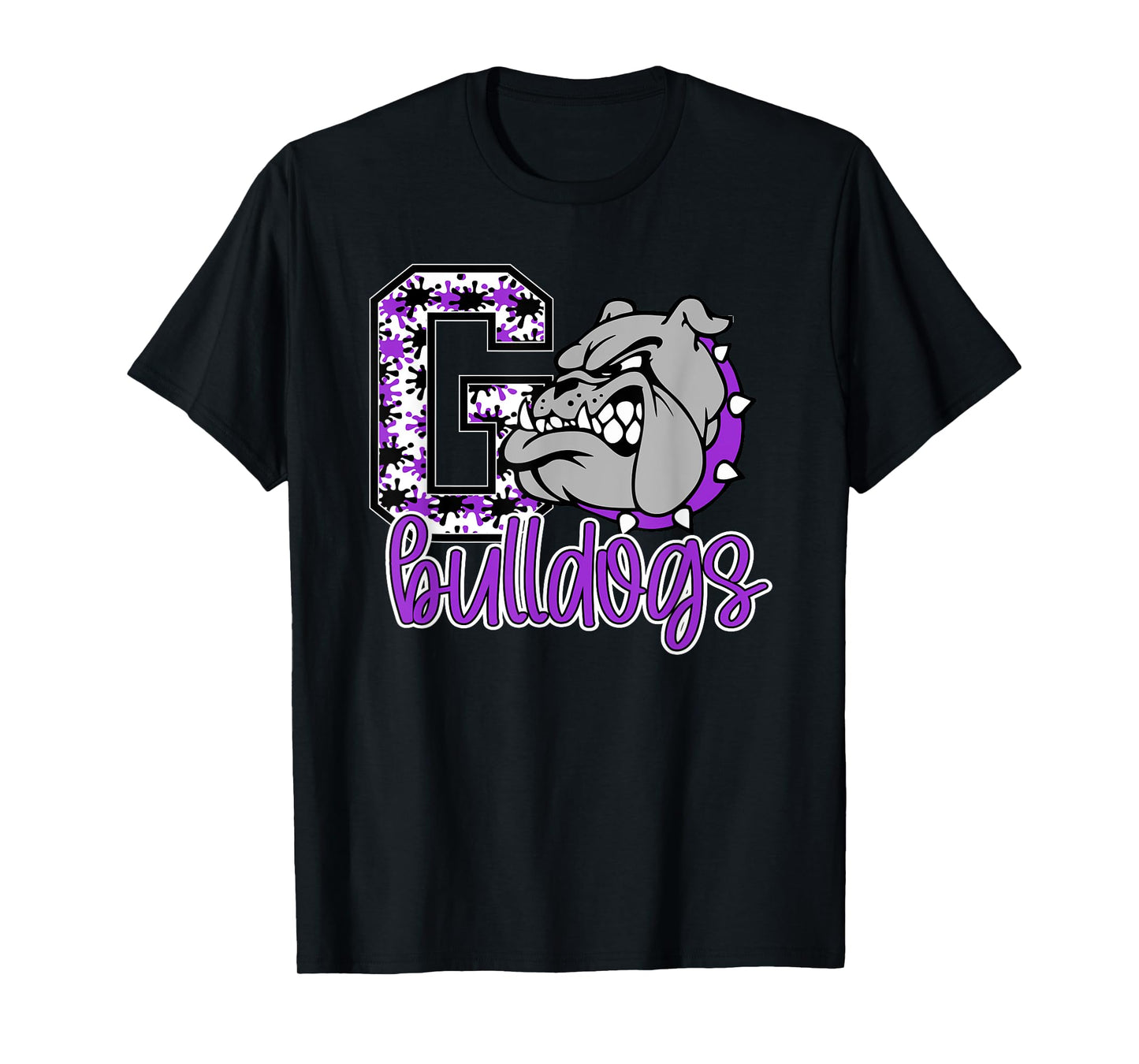Go Bulldogs Purple Bulldog Pride School Spirit Mascot Men Women Kids T-Shirt