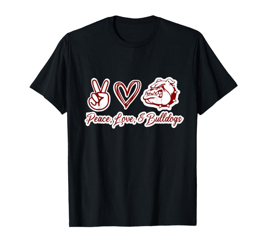 Peace love and bulldogs T-Shirt