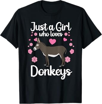 Cool Donkey For Women Girlls Mule Horse Animal Lover Farming T-Shirt