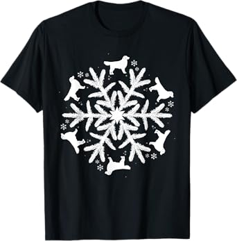 Snowflake Christmas Golden Retriever T-Shirt