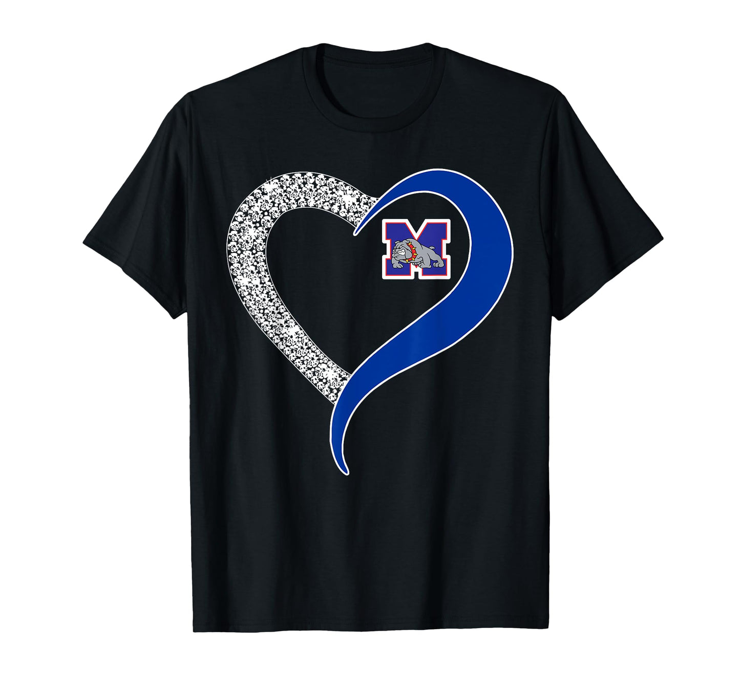 Mason Bulldogs Logo Diamond Heart HS T-Shirt