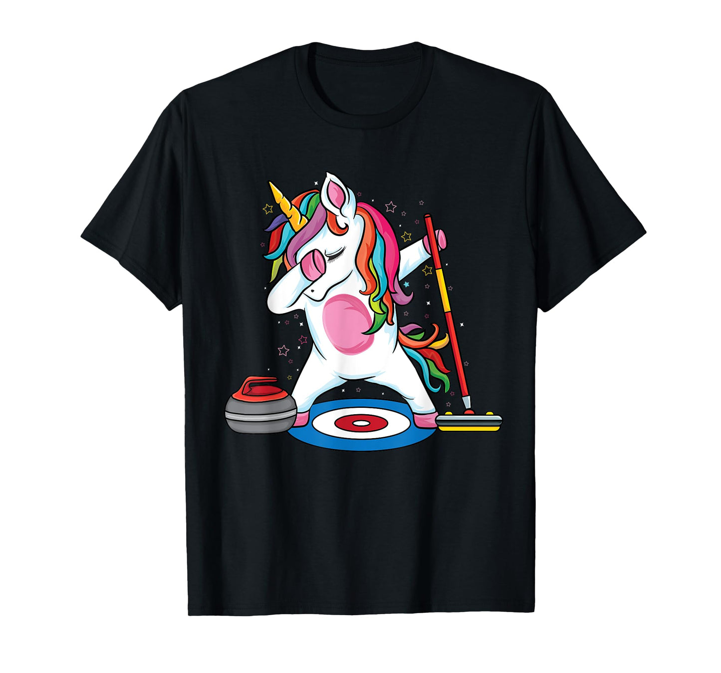 Magical Dabbing unicorn curling Player ice Sports Curling T-Shirt