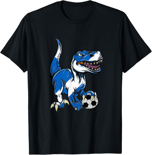 Dinosaur Scotland Soccer Fan Scottish Flag Football T-Shirt