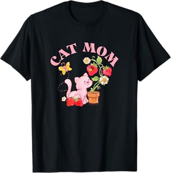 Strawberry Shortcake Vintage Sweet Cat Mom Kitten Logo T-Shirt