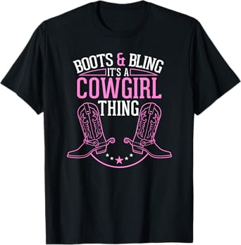 Cute Country Girl Boots Bling it's a cowgirl thing T-Shirt