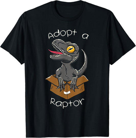 Adopt A Raptor Box Funny Dinosaur T-Shirt