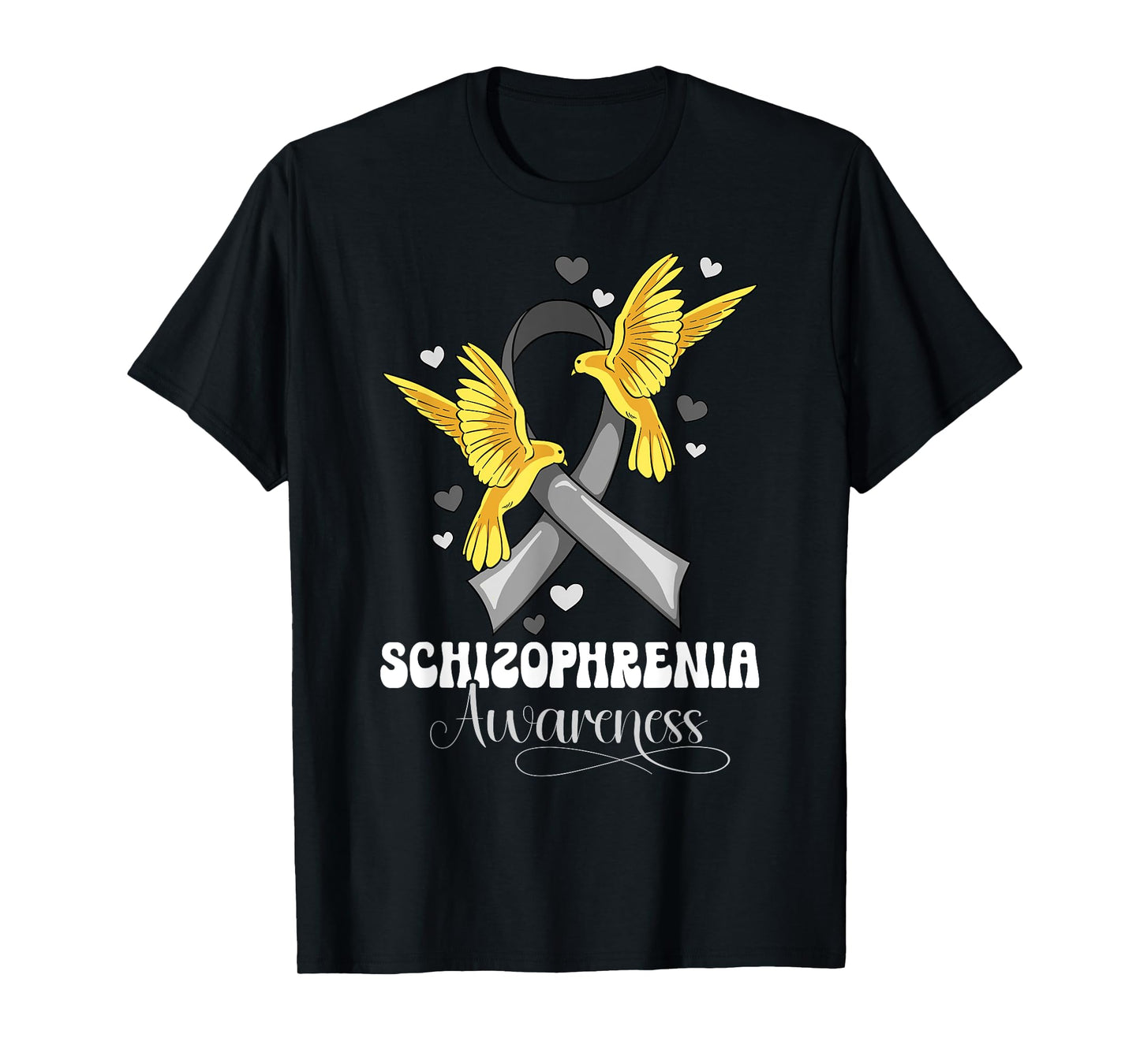 Schizophrenia Awareness T-Shirt - Unisex Kids' Black Modern Letter Print Crew Neck Short Sleeve T-Shirt