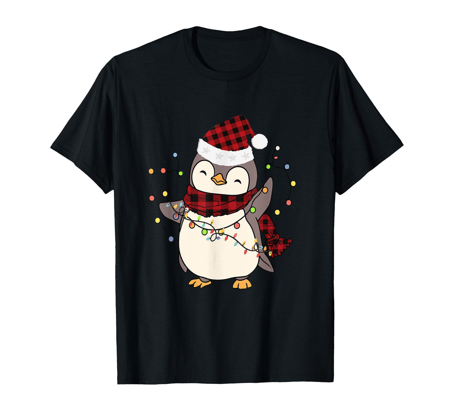 Penguin Santa Lights Christmas Pajamas Cute Penguins Xmas T-Shirt