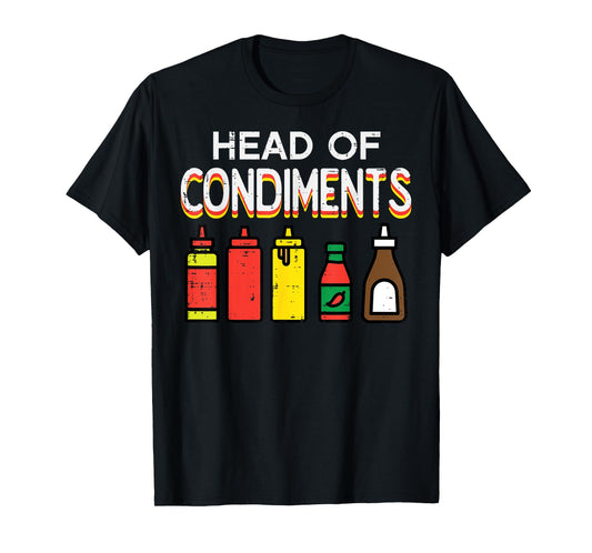 Bbq Head Of Condiments Funny Barbecue Grill Men Women Kids T-Shirt