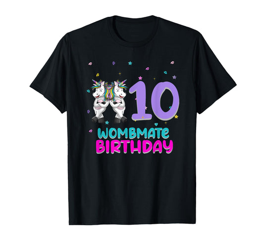Unicorn Twin Girls 10th Birthday Love Funny 10 Years Old T-Shirt