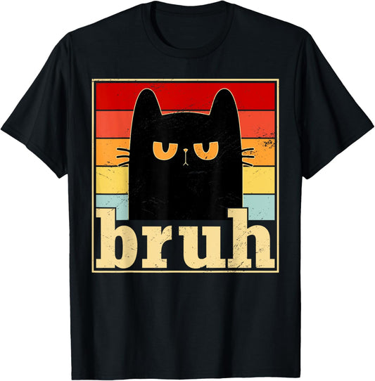 Funny Bruh Cat Meme Shirt for Teens Boys Girls Men Women T-Shirt