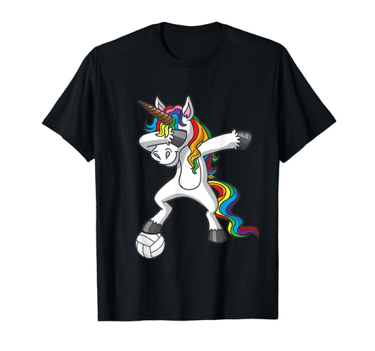 Dabbing Unicorn Volleyball Player Team Goalie Girls T-Shirt