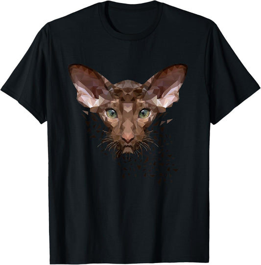 Oriental short hair cat portrait cool design T-Shirt