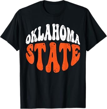 Oklahoma State Tee.Retro Vintage Distressed Design American T-Shirt