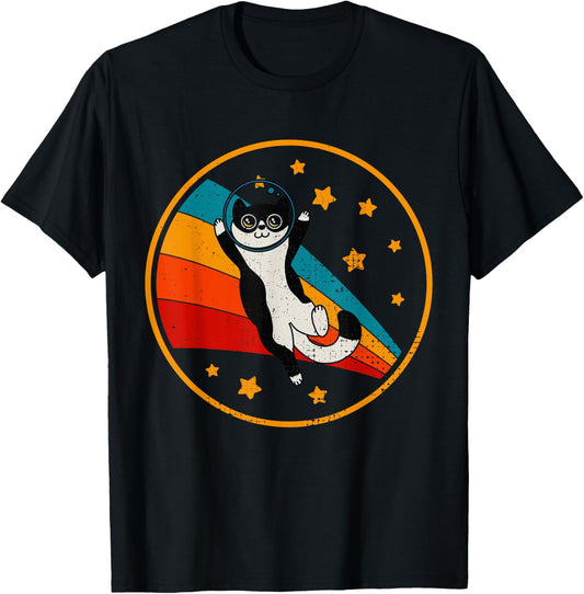 Cute Tuxedo Cat Two Tone Black & White T-Shirt