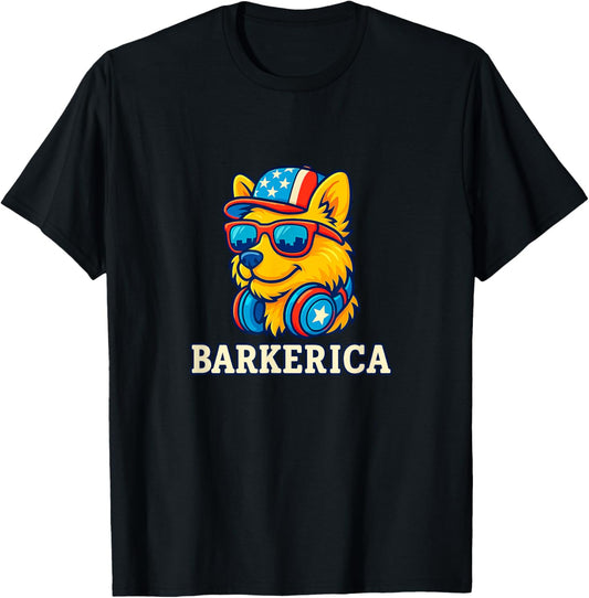 Patriotic Dog 4th of July Design T-Shirt