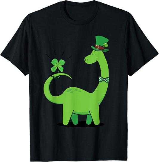 Cute Dinosaur St Patricks Day Shamrock Shirt Toddler Boys T-Shirt