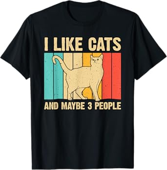 Funny Cat Design Cat Lover For Men Women Animal Introvert T-Shirt