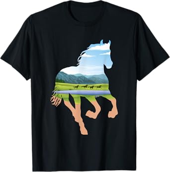 Horse Landscape Design - Horses Lover Equestrian Horseman T-Shirt