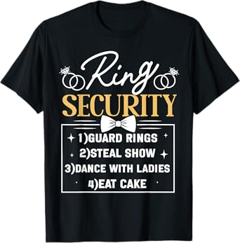 Kids Ring Security Ring Bearer Boys Wedding Party Marriage T-Shirt