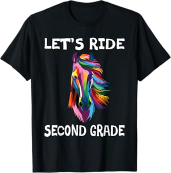 Let's Ride 2nd Second Grade Horse Girls Back To School T-Shirt