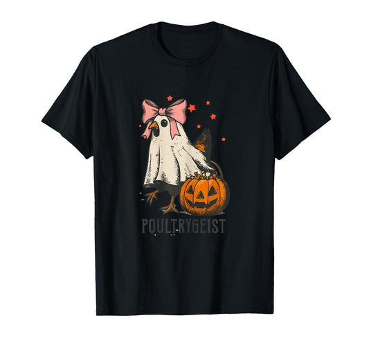 Poultrygeist Funny Chicken Ghost Halloween Spooky Season T-Shirt