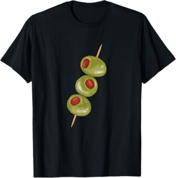 Olives on a toothpick, martini cocktail ready T-Shirt