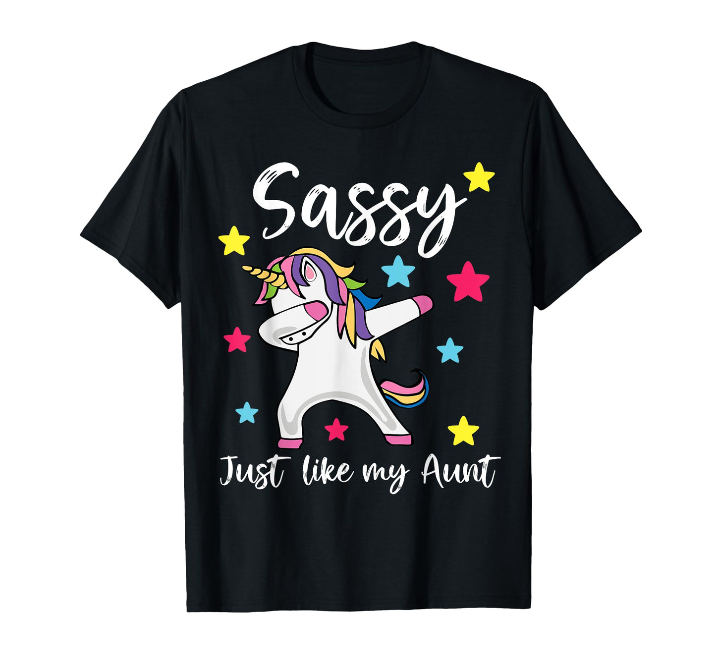 Sassy Like My Aunt Unicorn Cute Matching Niece and Auntie T-Shirt
