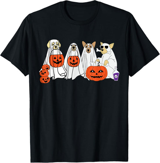 Dog Ghost Cute Dog Dressed As Ghost Funny Halloween Dog T-Shirt