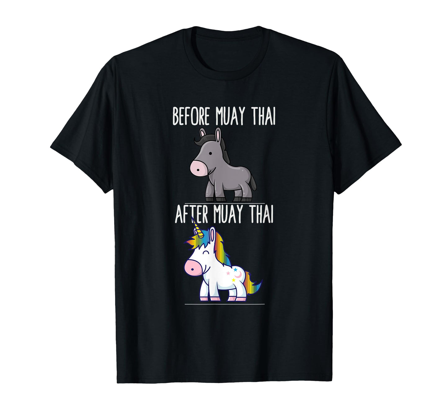 Before After Muay Thai Unicorn Fighter Boxing T-Shirt