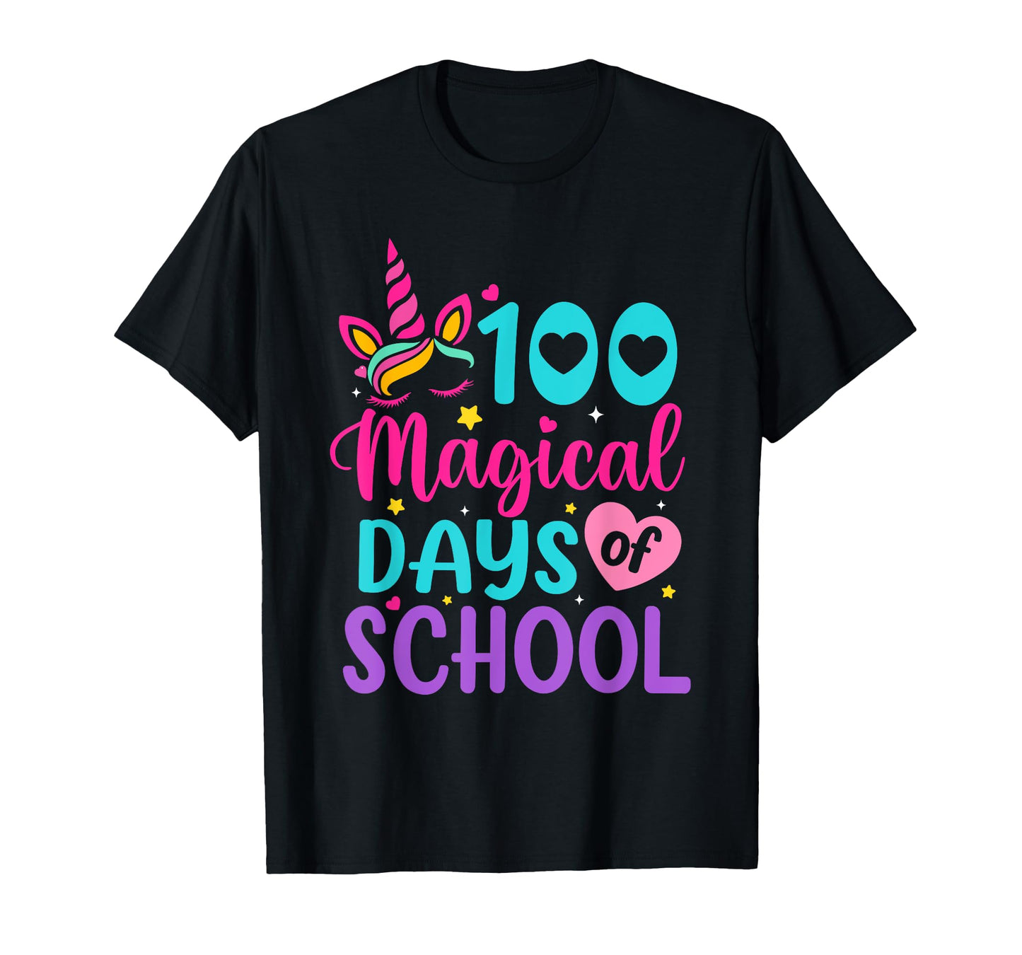 100 Magical Days Unicorn Girls Kids 100th Day Of School T-Shirt