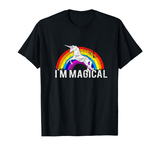 I'm Magical Unicorn In Rainbow T-shirt Funny and Pretty Tee T-Shirt
