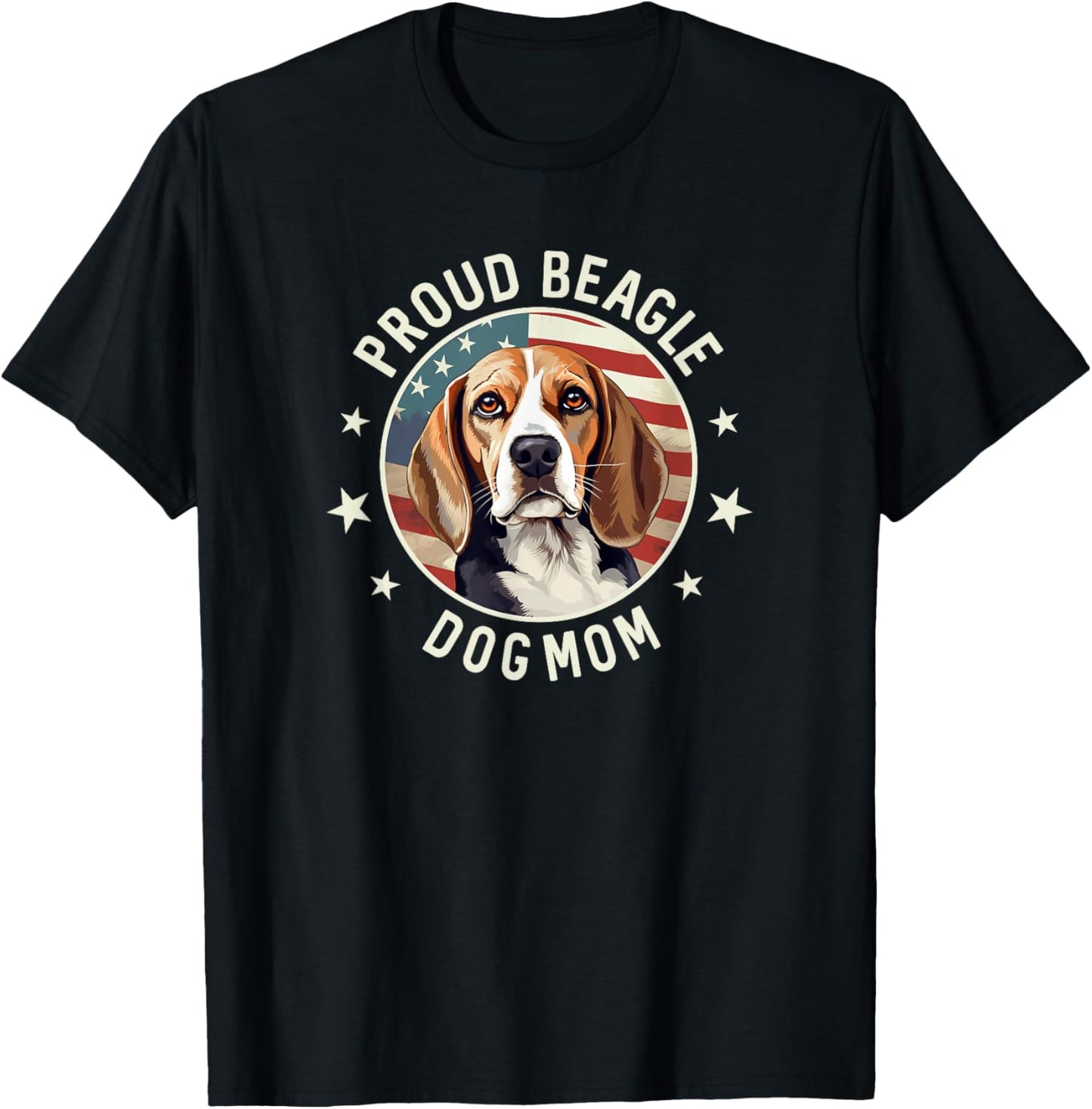 Beagle Gifts For Women, American Flag Proud Beagle Dog Mom T-Shirt