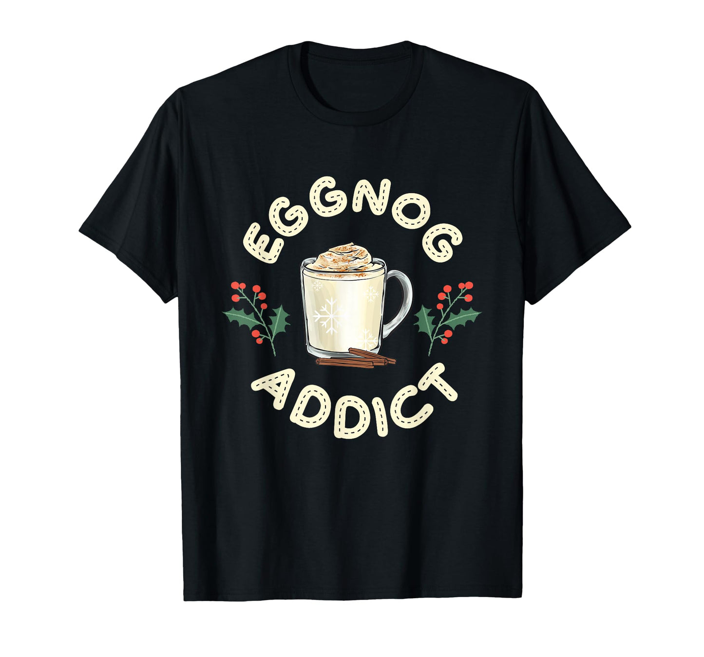 Eggnog Addict Xmas Merry Christmas T-Shirt